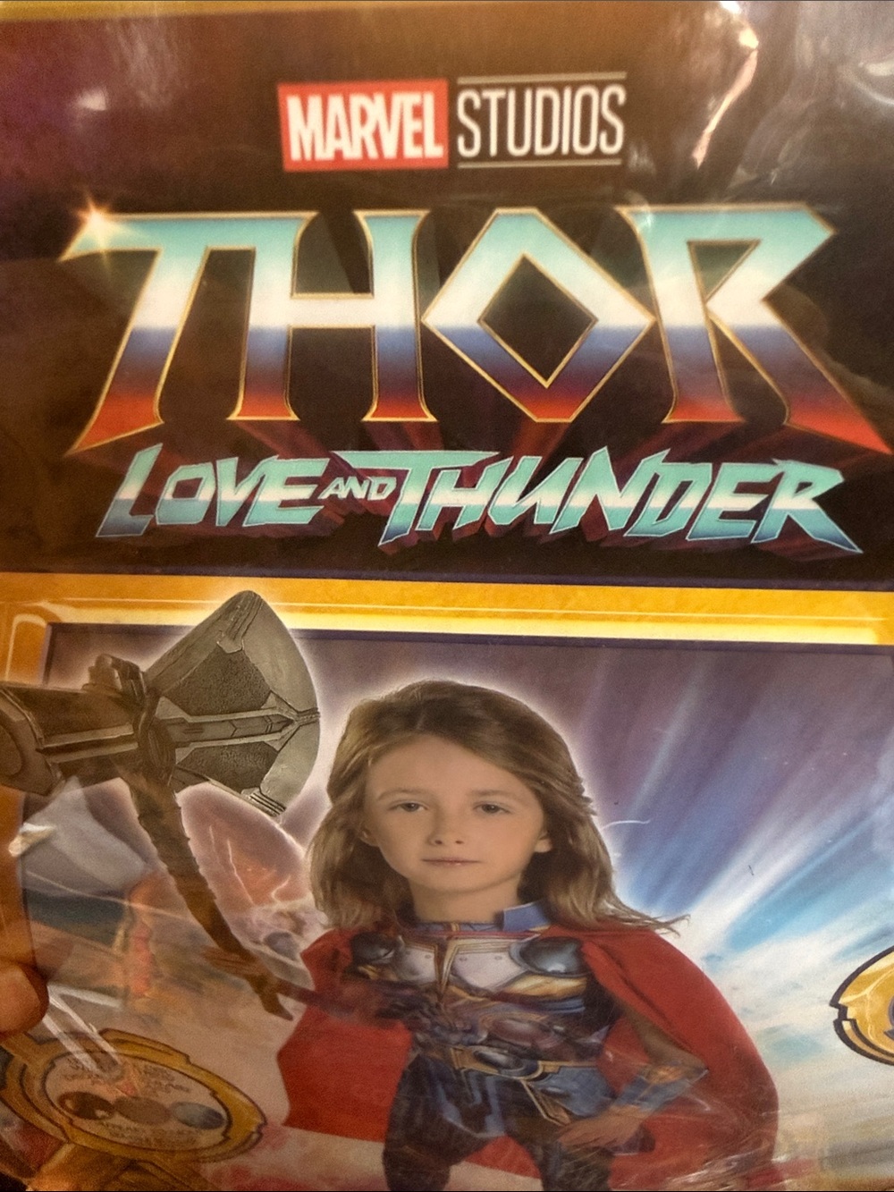 KIDS Unisex Marvel Thor 5 PCS Costume with Red Cape Blue Armor Size Large 10/12 - Picture 6 of 11